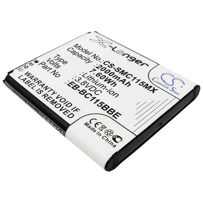 3.8V, 2000mAh, Li-ion Battery fits Samsung, Galaxy K Zoom, Galaxy K Zoom 3g, 7.6Wh