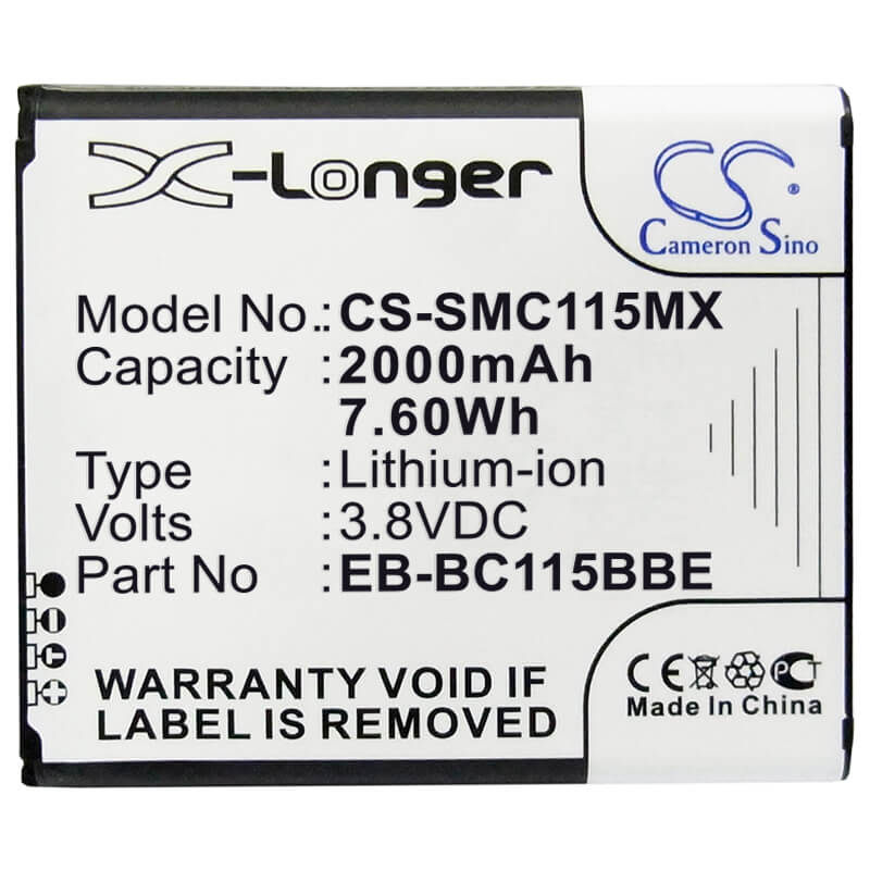 3.8V, 2000mAh, Li-ion Battery fits Samsung, Galaxy K Zoom, Galaxy K Zoom 3g, 7.6Wh