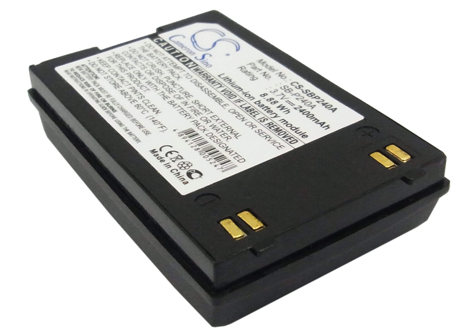 3.7V, 2400mAh, Li-ion Battery fits Samsung, Sc-mm10, Sc-mm10bl, 8.88Wh