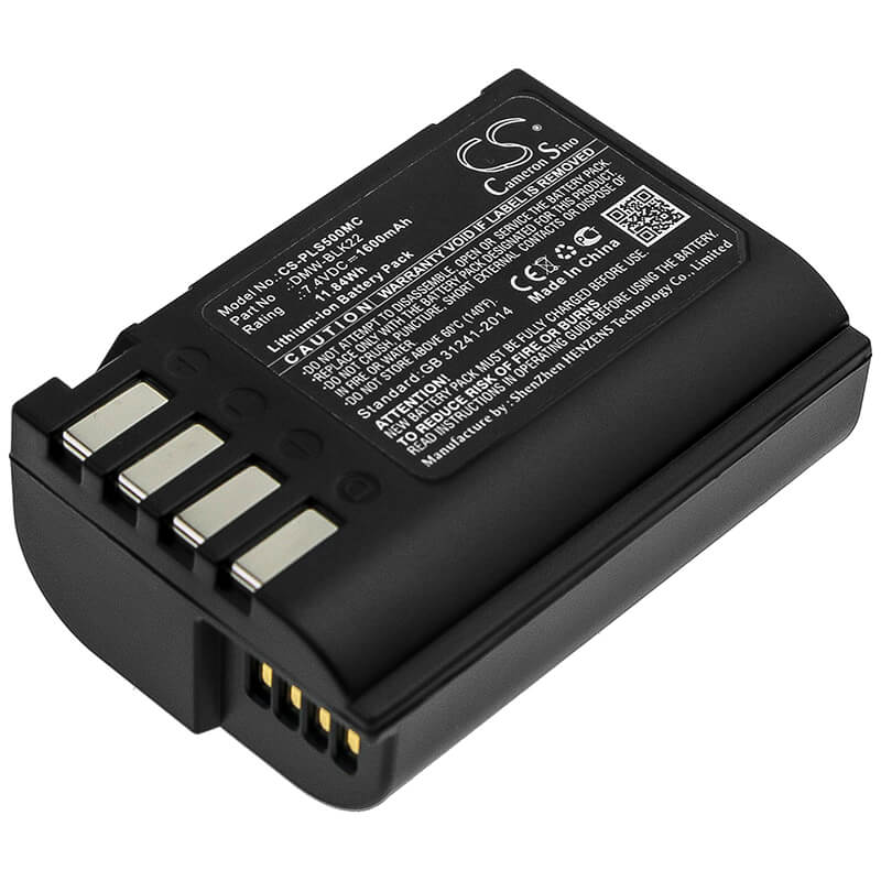 7.4V, 1600mAh, Li-ion Battery fits Panasonic, Lumix Dc-s5, Lumix Dc-s5k, 11.84Wh