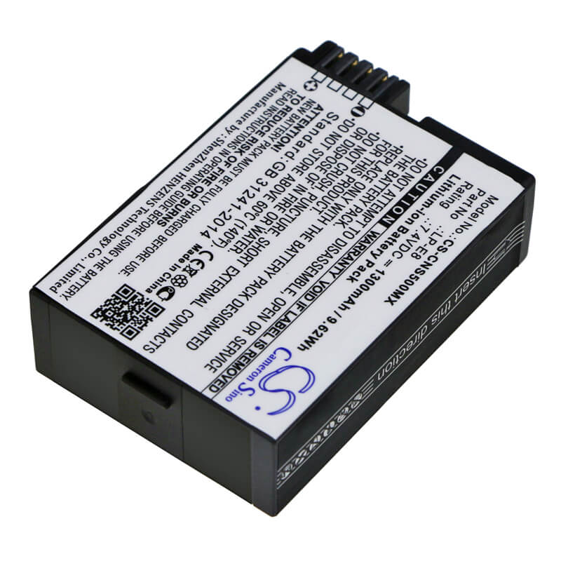 7.4V, 1300mAh, Li-ion Battery fits Canon, Ef-s, Eos 550d, 9.62Wh