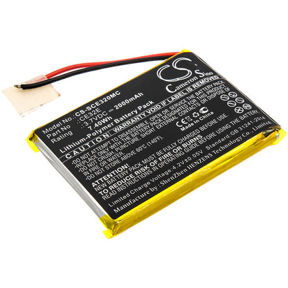 3.7V, 2000mAh, Li-Polymer Battery fits Safety Vision, Prima Facie, Sv-primaface32e, 7.4Wh