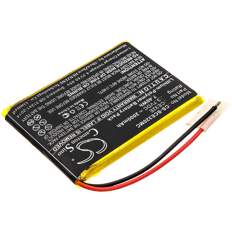 3.7V, 2000mAh, Li-Polymer Battery fits Safety Vision, Prima Facie, Sv-primaface32e, 7.4Wh