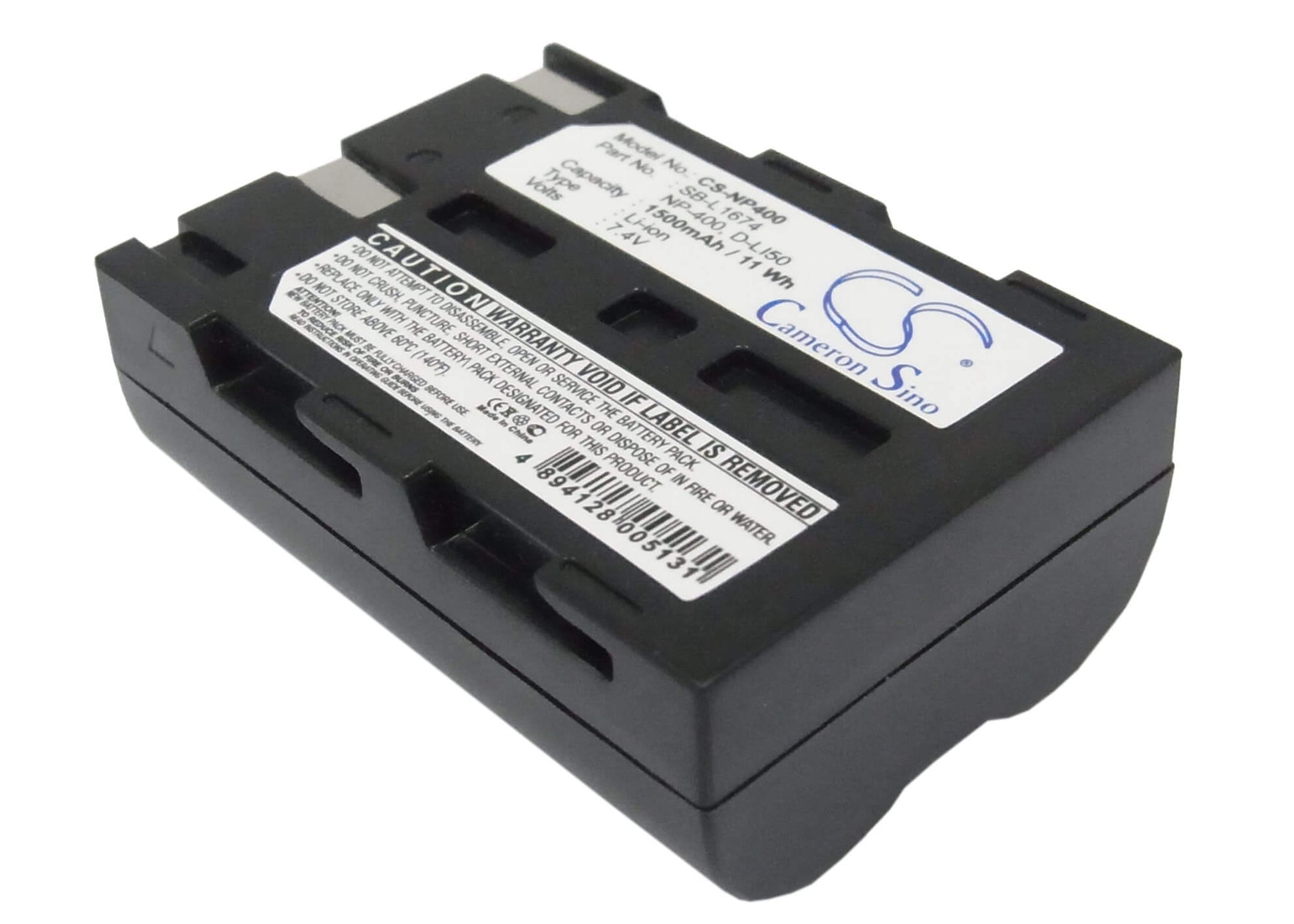 7.4V, 1500mAh, Li-ion Battery fits Pentax, K10d, K20d, 11.1Wh