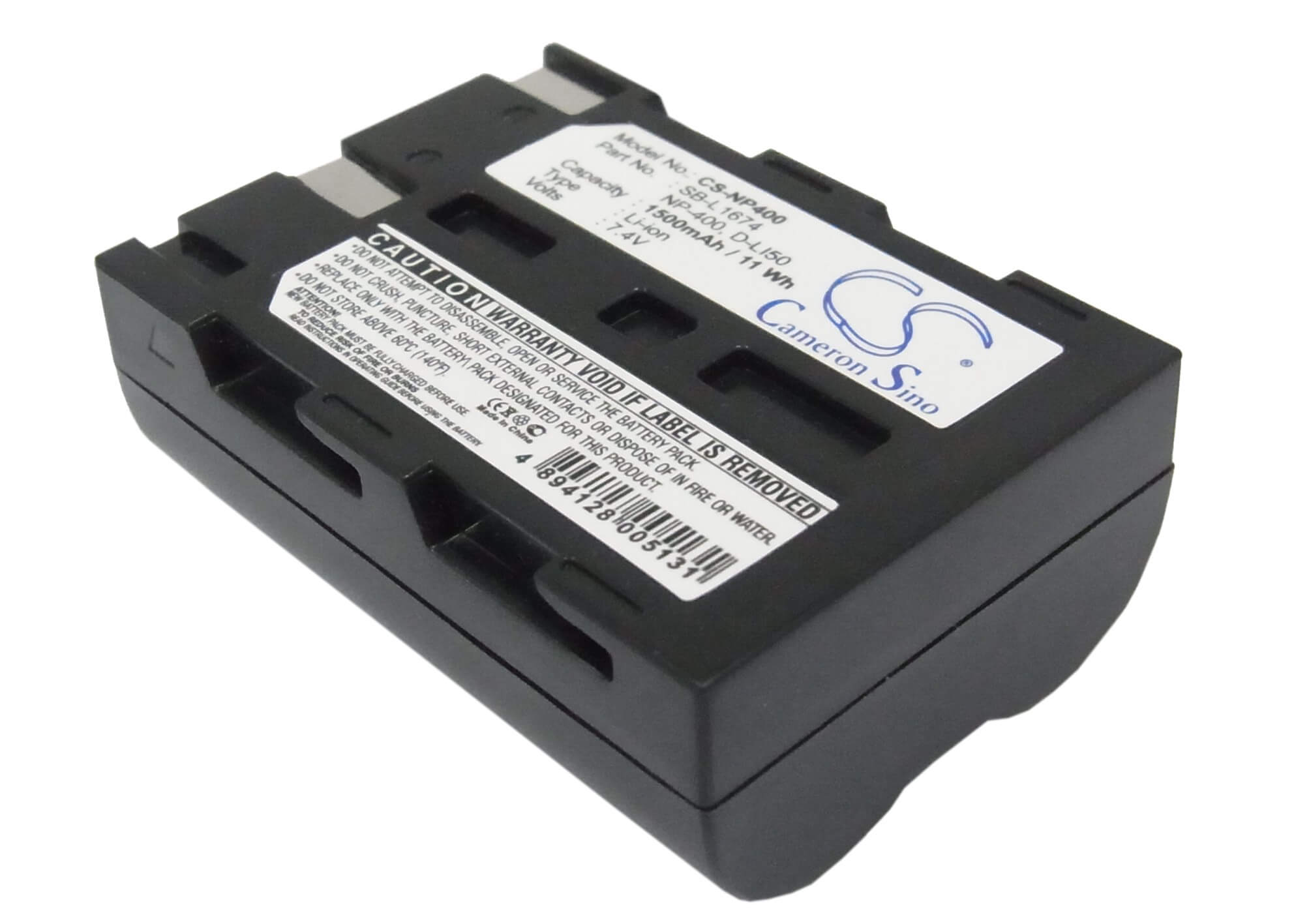 7.4V, 1500mAh, Li-ion Battery fits Pentax, K10d, K20d, 11.1Wh