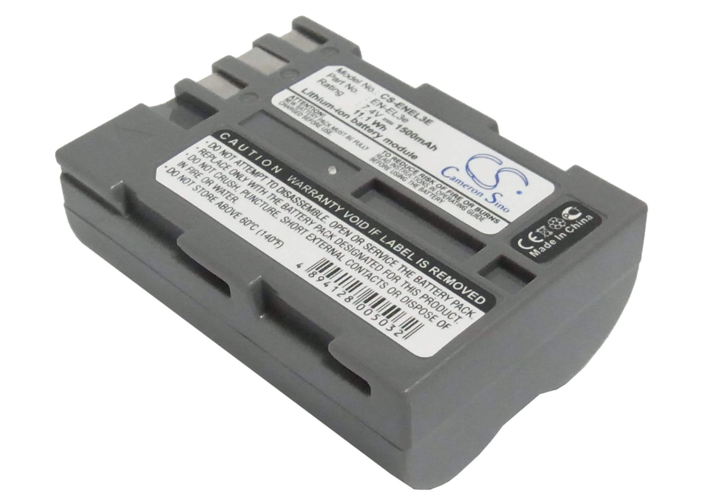 7.4V, 1500mAh, Li-ion Battery fits Nikon, D100, D200, 11.1Wh