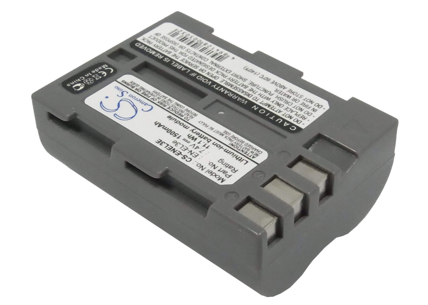 7.4V, 1500mAh, Li-ion Battery fits Nikon, D100, D200, 11.1Wh