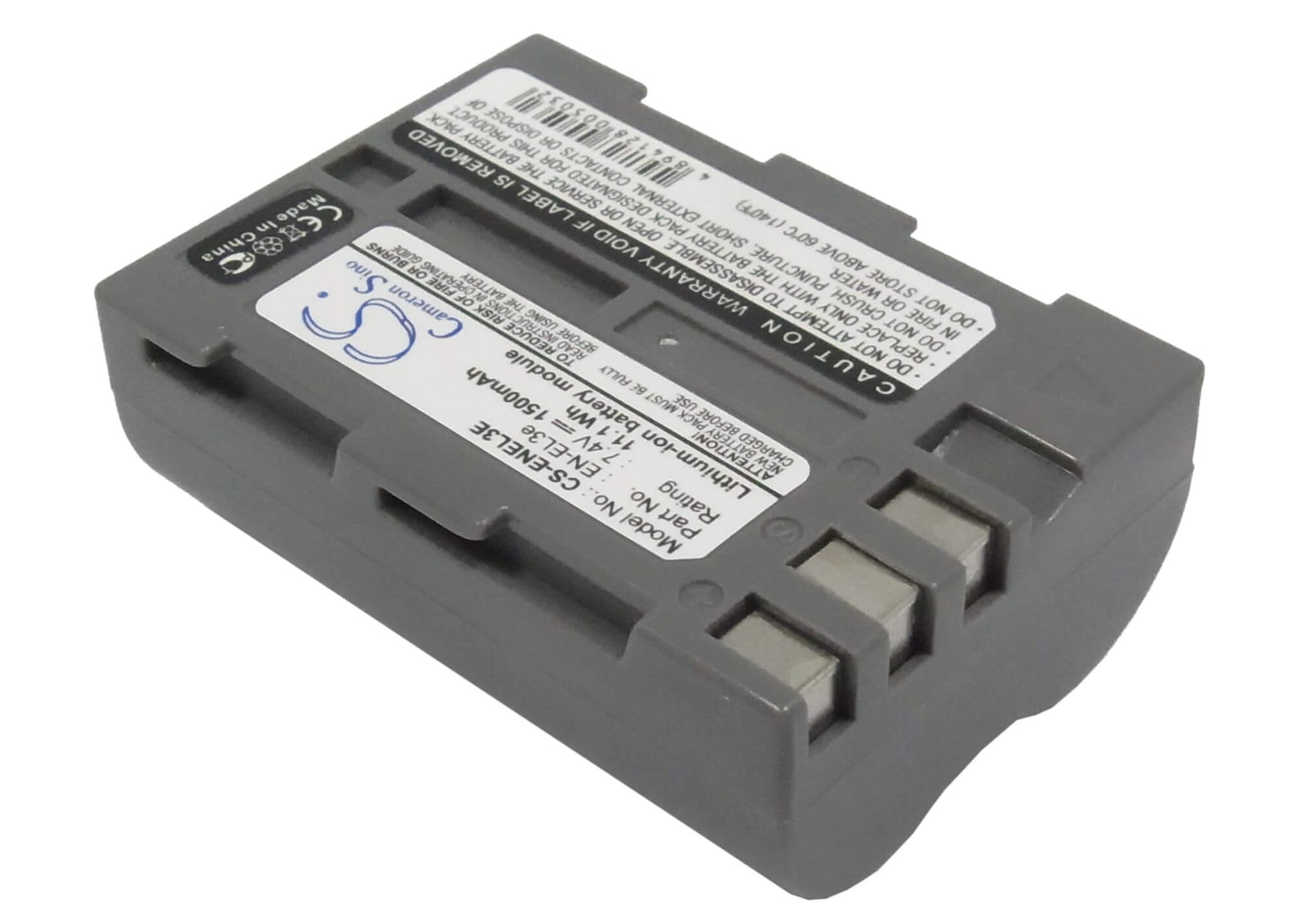 7.4V, 1500mAh, Li-ion Battery fits Nikon, D100, D200, 11.1Wh