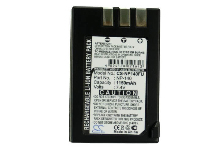 7.4V, 1150mAh, Li-ion Battery fits Fujifilm, Finepix S100fs, Finepix S200exr, 8.51Wh