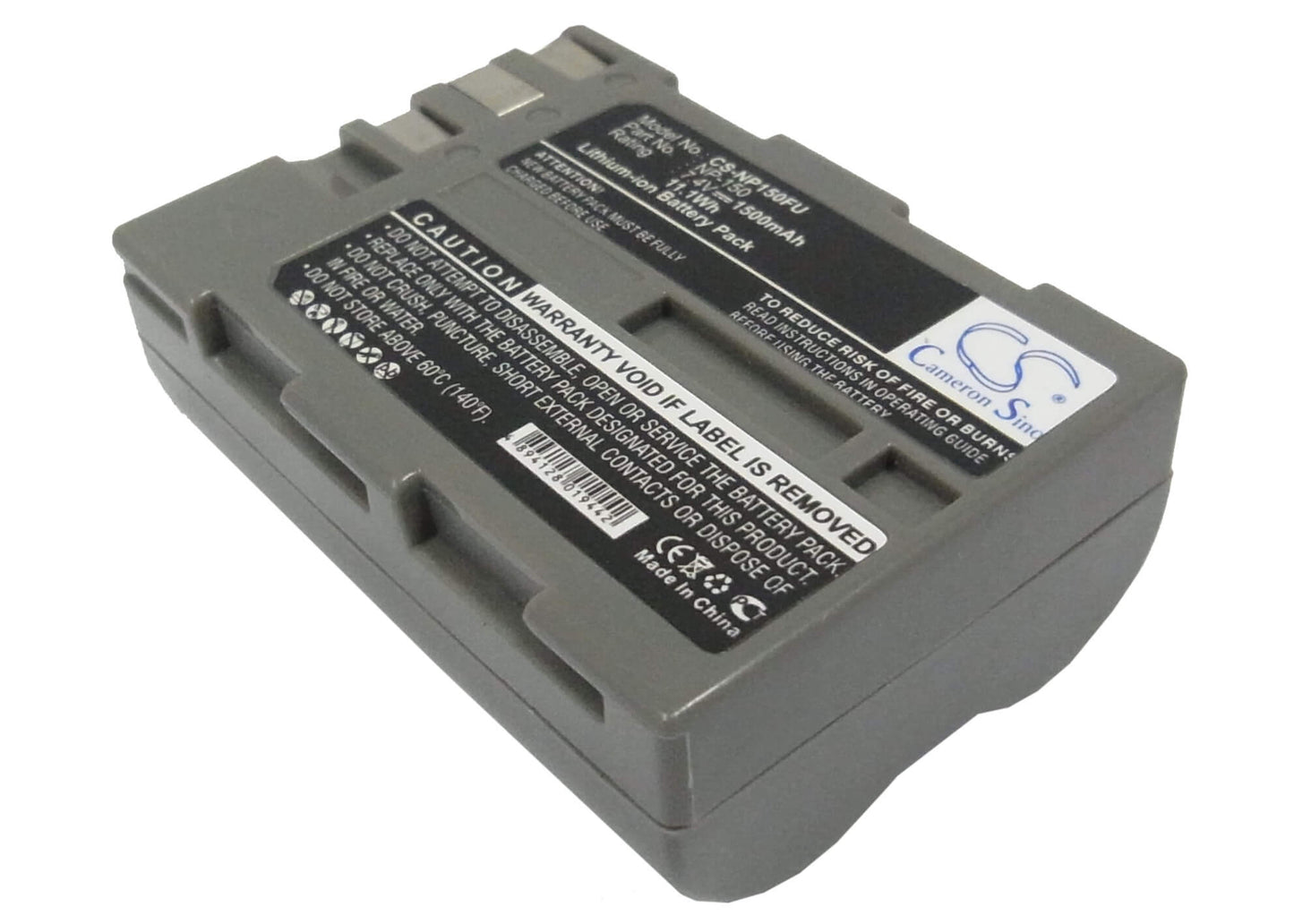 7.4V, 1500mAh, Li-ion Battery fits Fujifilm, Bc-150, Finepix S5 Pro, 11.1Wh