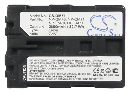 7.4V, 2800mAh, Li-ion Battery fits Sony, Ccd-trv108, Ccd-trv118, 20.72Wh