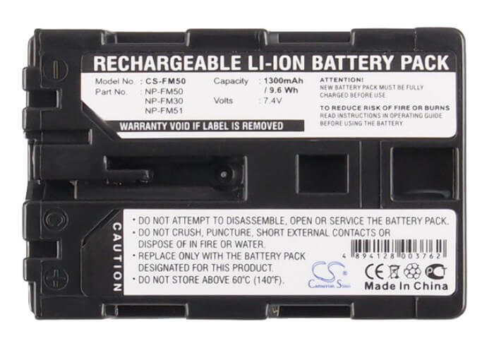 Camera 7.4V, 1300mAh, Li-ion Battery fits Sony, Ccd-tr108, Ccd-tr208, 9.62Wh