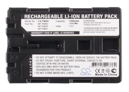 Camera 7.4V, 1300mAh, Li-ion Battery fits Sony, Ccd-tr108, Ccd-tr208, 9.62Wh
