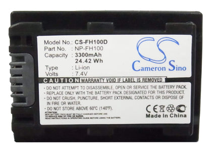 7.4V, 3300mAh, Li-ion Battery fits Sony, Cr-hc51e, Dcr-30, 24.42Wh