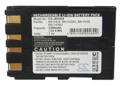 7.4V, 3300mAh, Li-ion Battery fits Jvc, Cu-vh1, Cu-vh1us, 24.42Wh