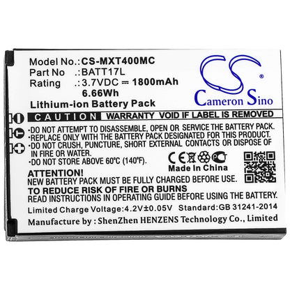 3.7V, 1800mAh, Li-ion Battery fits Midland, Xtc400, Xtc450, 6.66Wh
