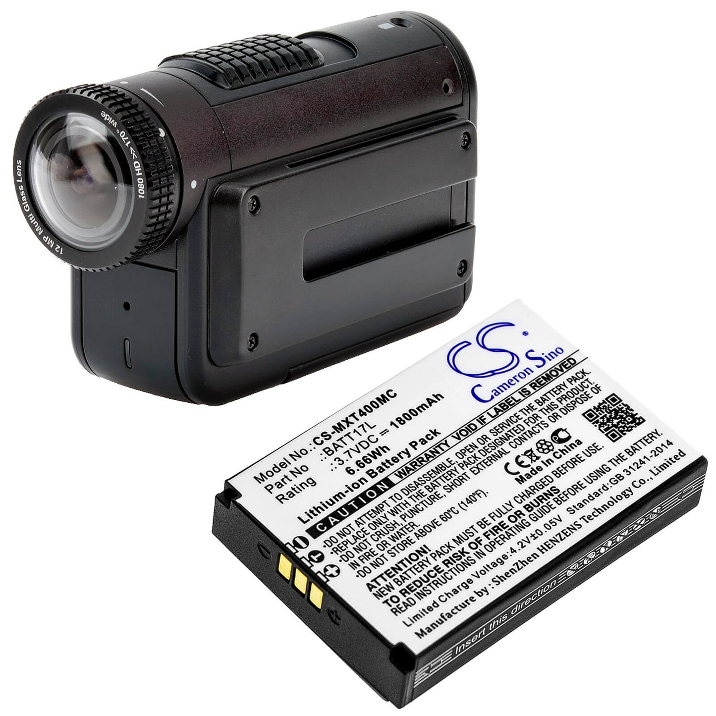 3.7V, 1800mAh, Li-ion Battery fits Midland, Xtc400, Xtc450, 6.66Wh