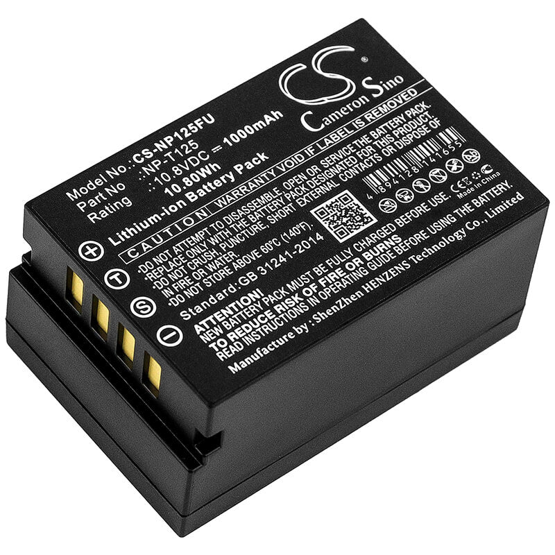 10.8V, 1000mAh, Li-ion Battery fits Fujifilm, Gfx 50s, Medium Format Gfx, 10.8Wh