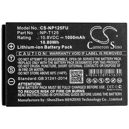 10.8V, 1000mAh, Li-ion Battery fits Fujifilm, Gfx 50s, Medium Format Gfx, 10.8Wh