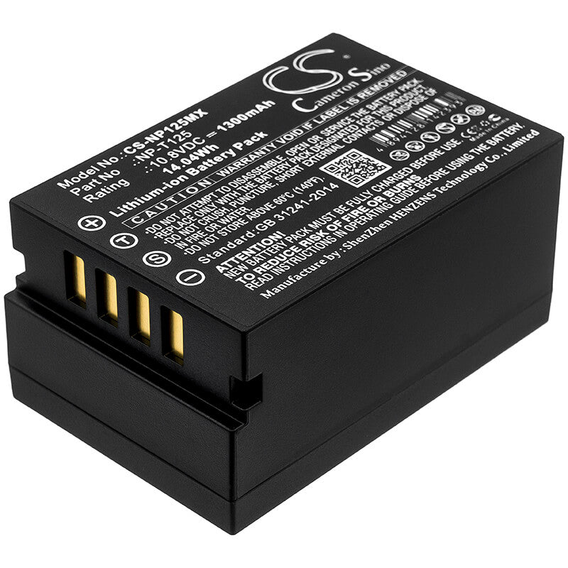 10.8V, 1300mAh, Li-ion Battery fits Fujifilm, Gfx 50s, Medium Format Gfx, 14.04Wh