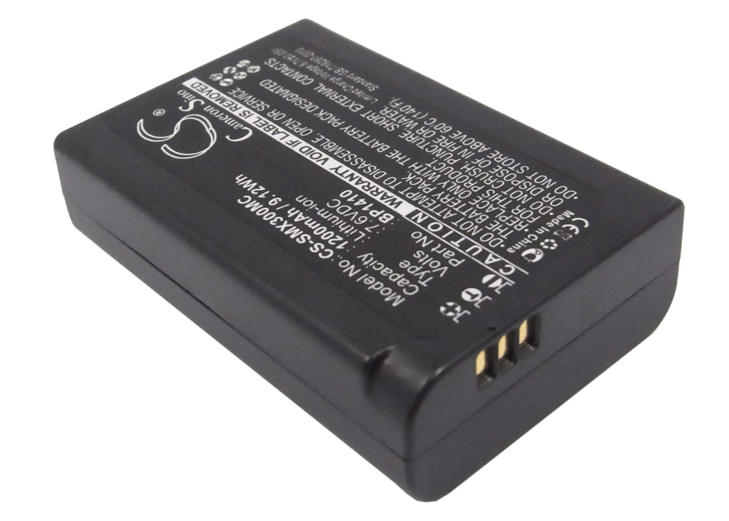 7.6V, 1200mAh, Li-ion Battery fits Samsung, Nx30, Wb2200, 9.12Wh