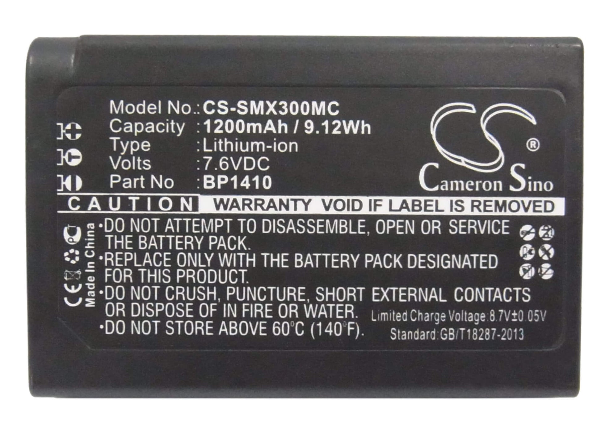 7.6V, 1200mAh, Li-ion Battery fits Samsung, Nx30, Wb2200, 9.12Wh