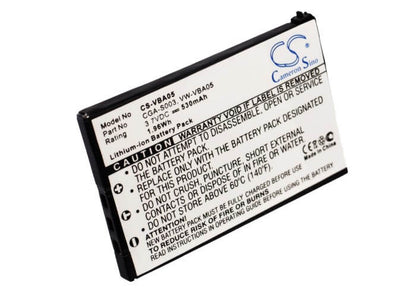 3.7V, 530mAh, Li-ion Battery fits Panasonic, Sv-as10, Sv-as10-a, 1.961Wh