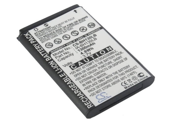 3.7V, 1300mAh, Li-ion Battery fits Samsung, Hmx-u20, hmx-w200, 4.81Wh