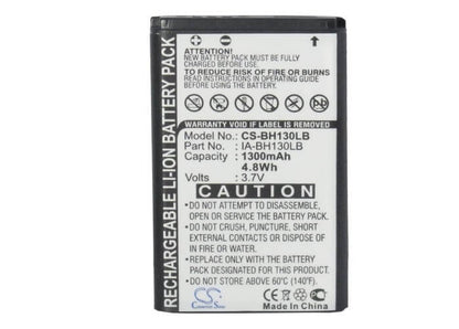 3.7V, 1300mAh, Li-ion Battery fits Samsung, Hmx-u20, hmx-w200, 4.81Wh