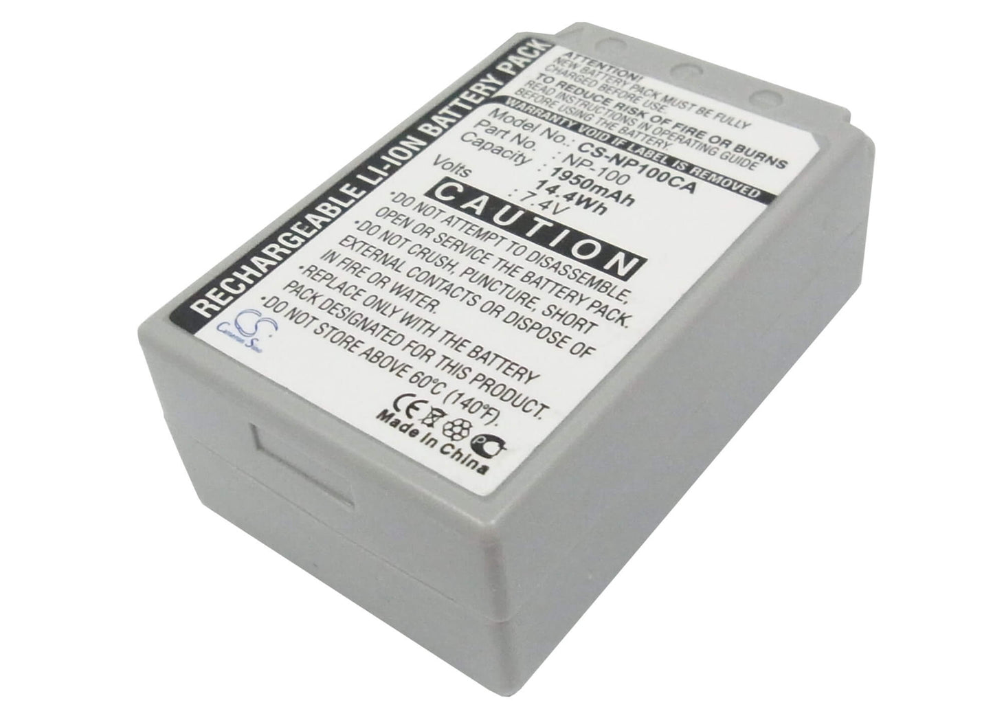 7.4V, 1950mAh, Li-ion Battery fits Casio, Exilim Pro Ex-f1, Exilim Pro Ex-f1bk, 14.43Wh