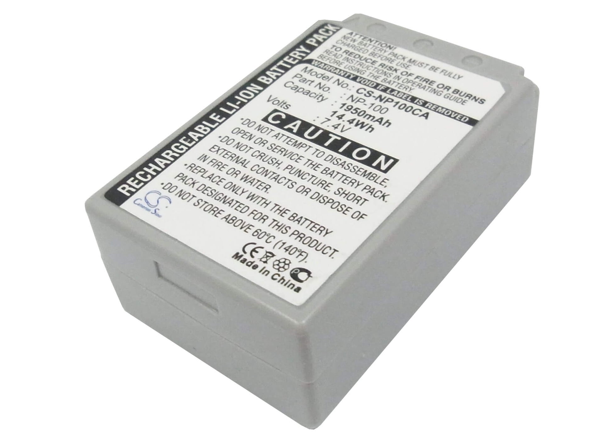 7.4V, 1950mAh, Li-ion Battery fits Casio, Exilim Pro Ex-f1, Exilim Pro Ex-f1bk, 14.43Wh
