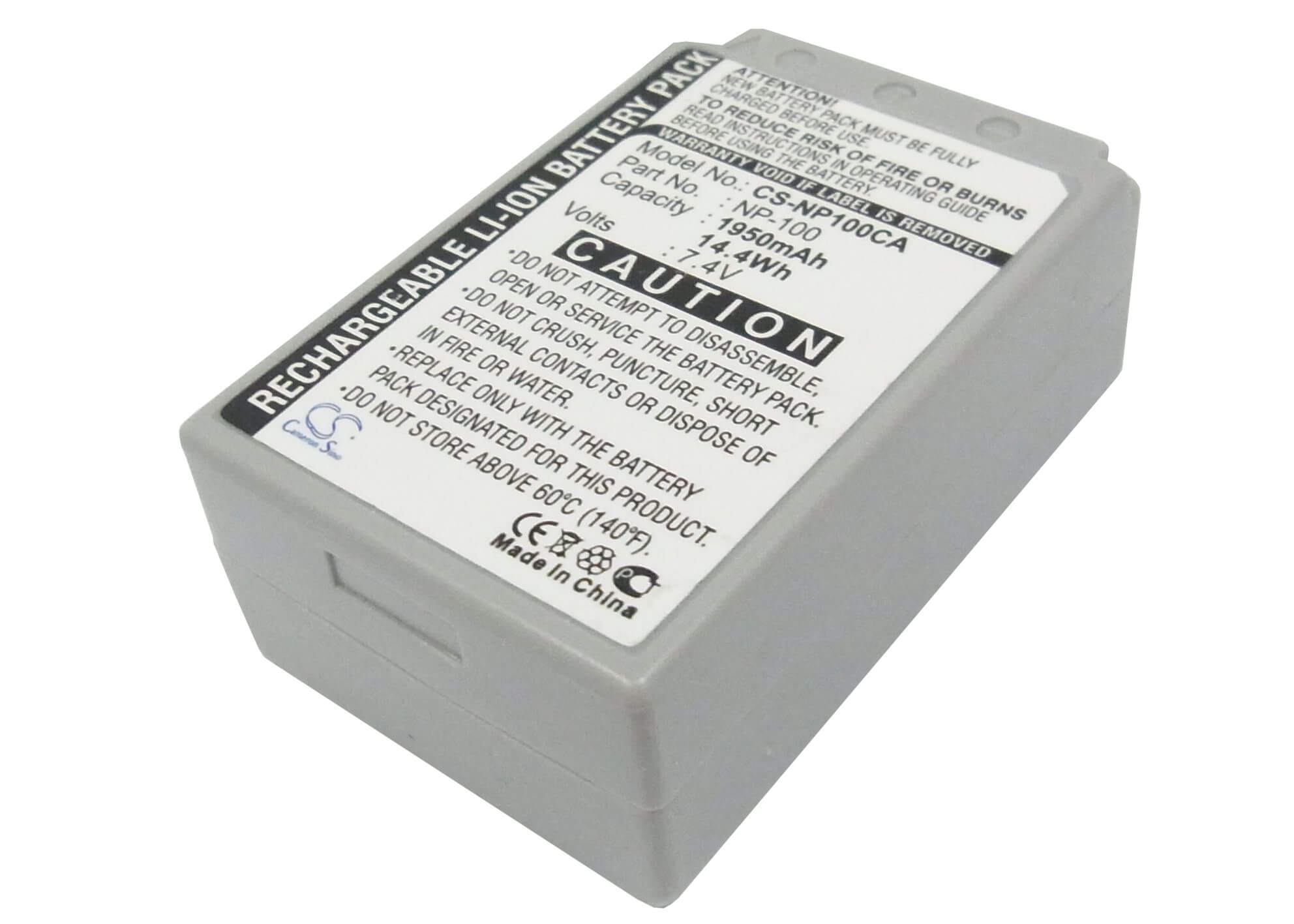 7.4V, 1950mAh, Li-ion Battery fits Casio, Exilim Pro Ex-f1, Exilim Pro Ex-f1bk, 14.43Wh