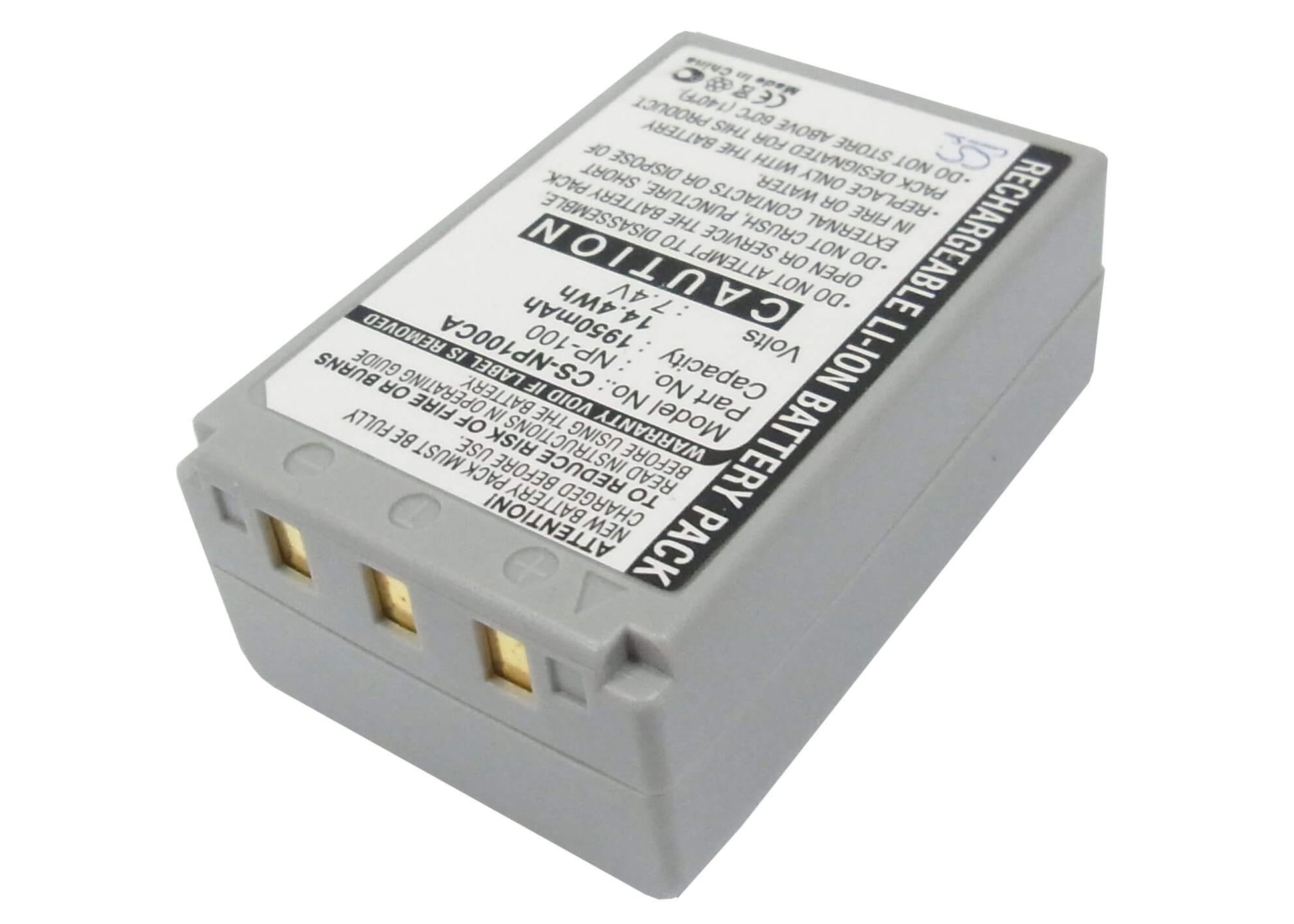 7.4V, 1950mAh, Li-ion Battery fits Casio, Exilim Pro Ex-f1, Exilim Pro Ex-f1bk, 14.43Wh