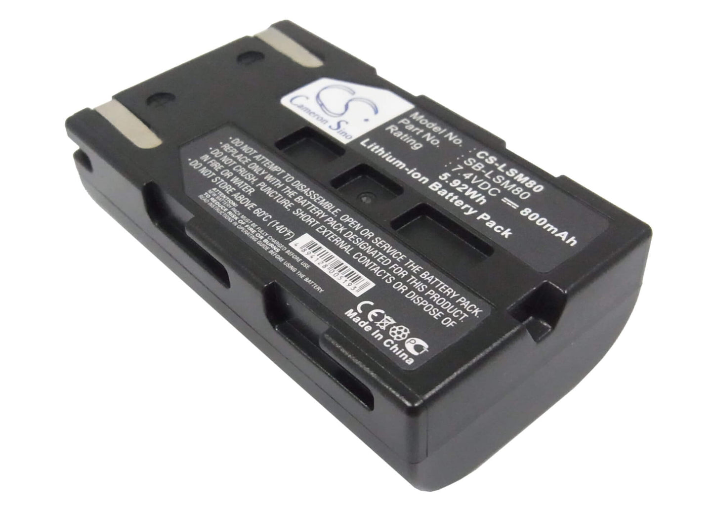 7.4V, 800mAh, Li-ion Battery fits Samsung, Sc-d173(u), Sc-d263, 5.92Wh