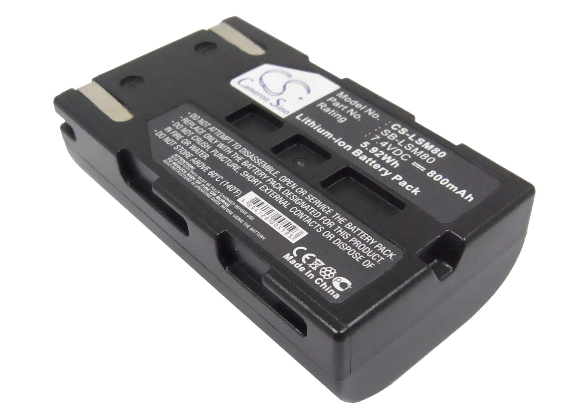 7.4V, 800mAh, Li-ion Battery fits Samsung, Sc-d173(u), Sc-d263, 5.92Wh