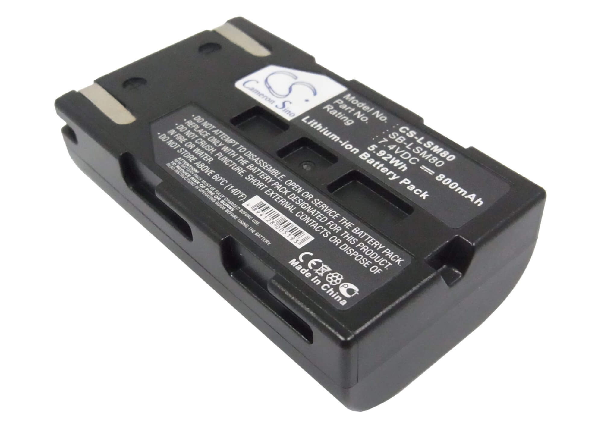 7.4V, 800mAh, Li-ion Battery fits Samsung, Sc-d173(u), Sc-d263, 5.92Wh
