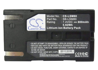 7.4V, 800mAh, Li-ion Battery fits Samsung, Sc-d173(u), Sc-d263, 5.92Wh