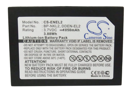 3.7V, 1050mAh, Li-ion Battery fits Nikon, Coolpix 2500, Coolpix 3500, 3.885Wh