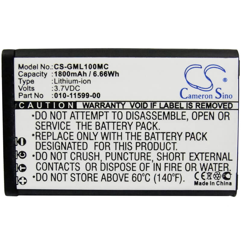 3.7V, 1800mAh, Li-ion Battery fits Garmin, E1gr, E1grvirbelite, 6.66Wh
