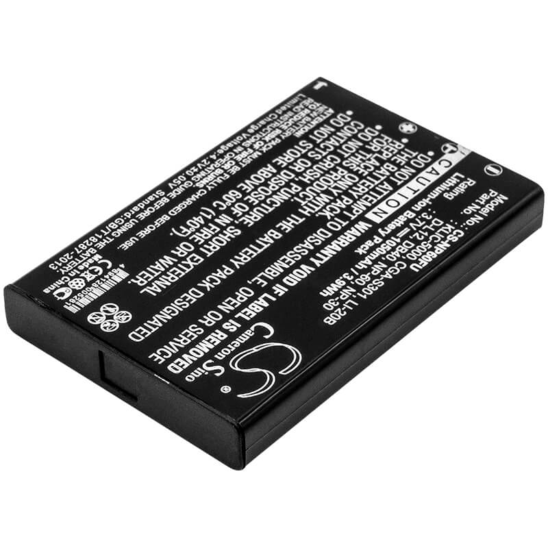 3.7V, 1050mAh, Li-ion Battery fits Traveler, Dc-5300, Dc-5390, 3.885Wh