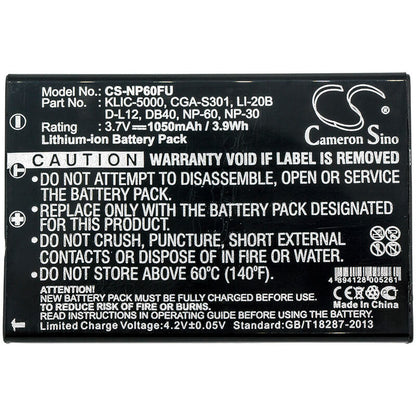 3.7V, 1050mAh, Li-ion Battery fits Media-tech, Mt4039, 3.885Wh