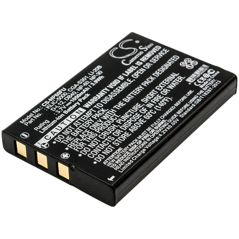 3.7V, 1050mAh, Li-ion Battery fits Jtc, Videoshot Dvh1080, Videoshot Dvh20, 3.885Wh