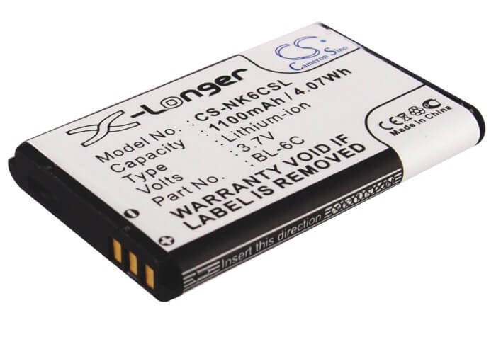 Camera 3.7V, 1100mAh, Li-ion Battery fits Nokia, 2115i, 2116, 4.07Wh