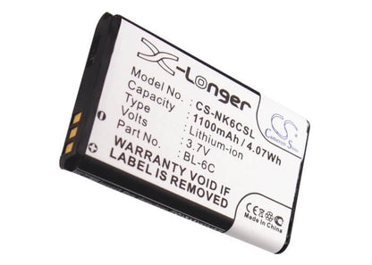 Camera 3.7V, 1100mAh, Li-ion Battery fits Nokia, 2115i, 2116, 4.07Wh