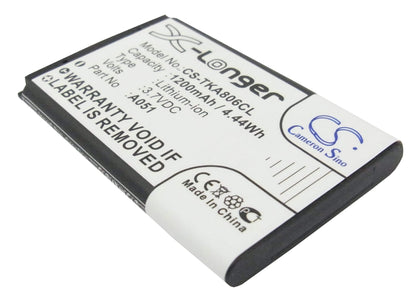Camera 3.7V, 1200mAh, Li-ion Battery fits Toshiba, Ip4100, 4.44Wh