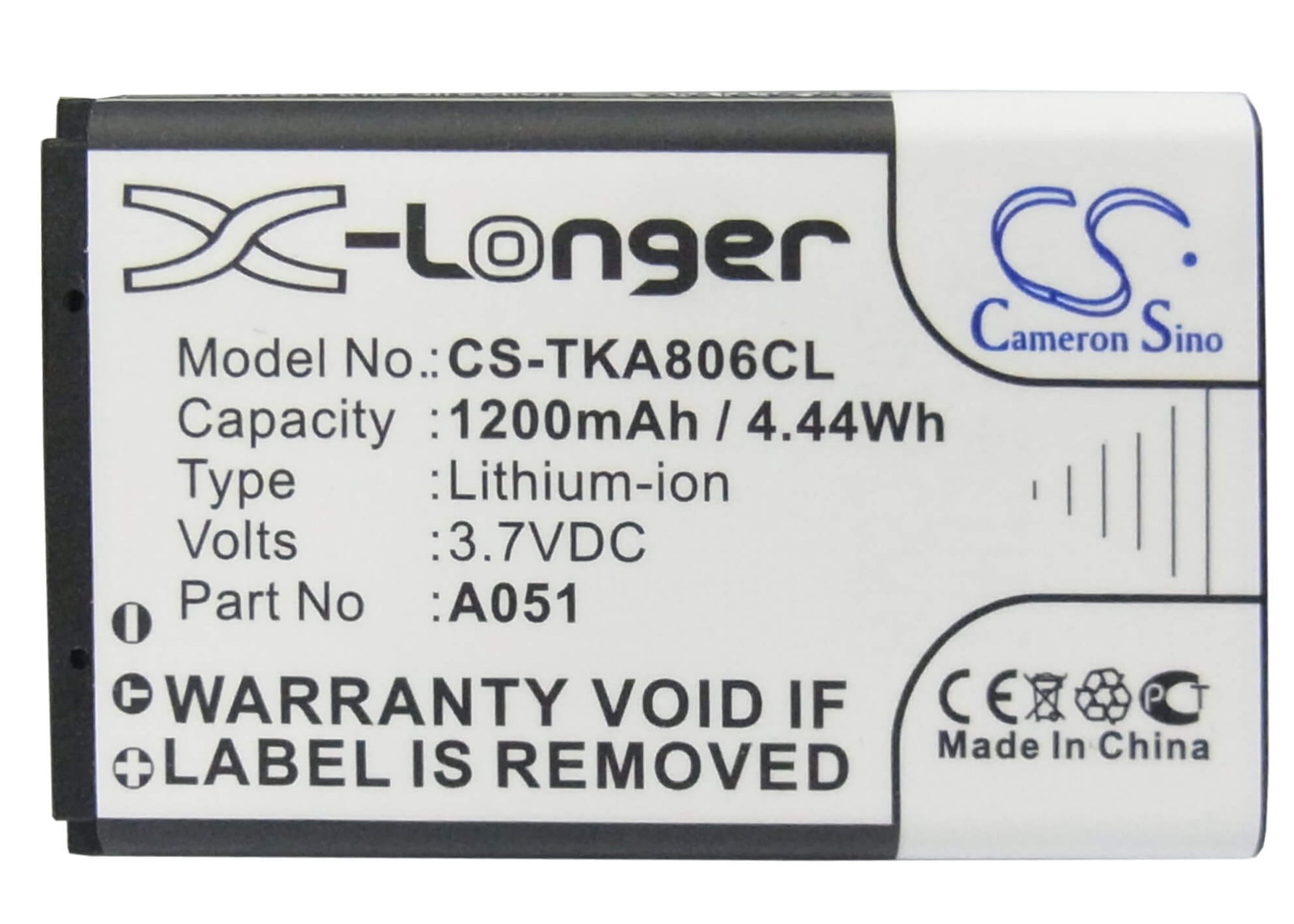 Camera 3.7V, 1200mAh, Li-ion Battery fits Toshiba, Ip4100, 4.44Wh