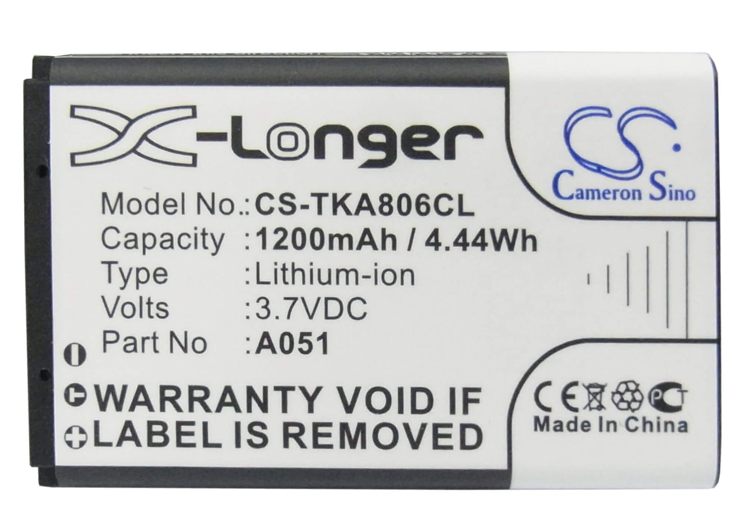 Camera 3.7V, 1200mAh, Li-ion Battery fits Nec, G266, G566, 4.44Wh