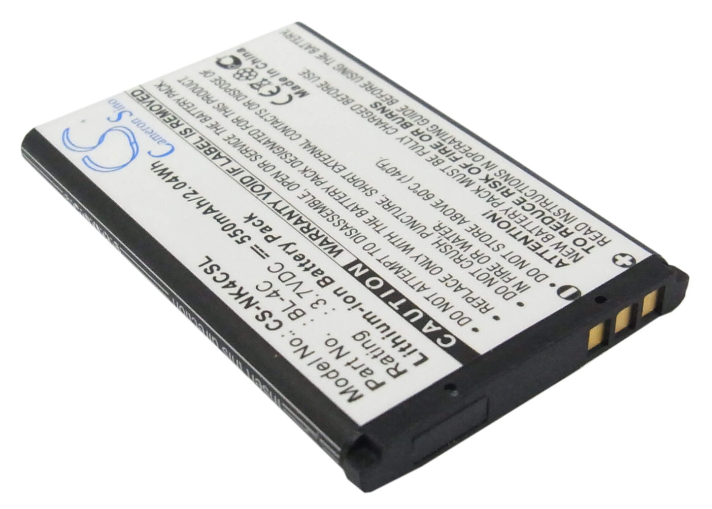 Camera 3.7V, 550mAh, Li-ion Battery fits Manta, Ms1701, Tel2405, 2.035Wh