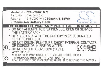 3.7V, 1050mAh, Li-ion Battery fits Spare, Contourhd, 3.885Wh