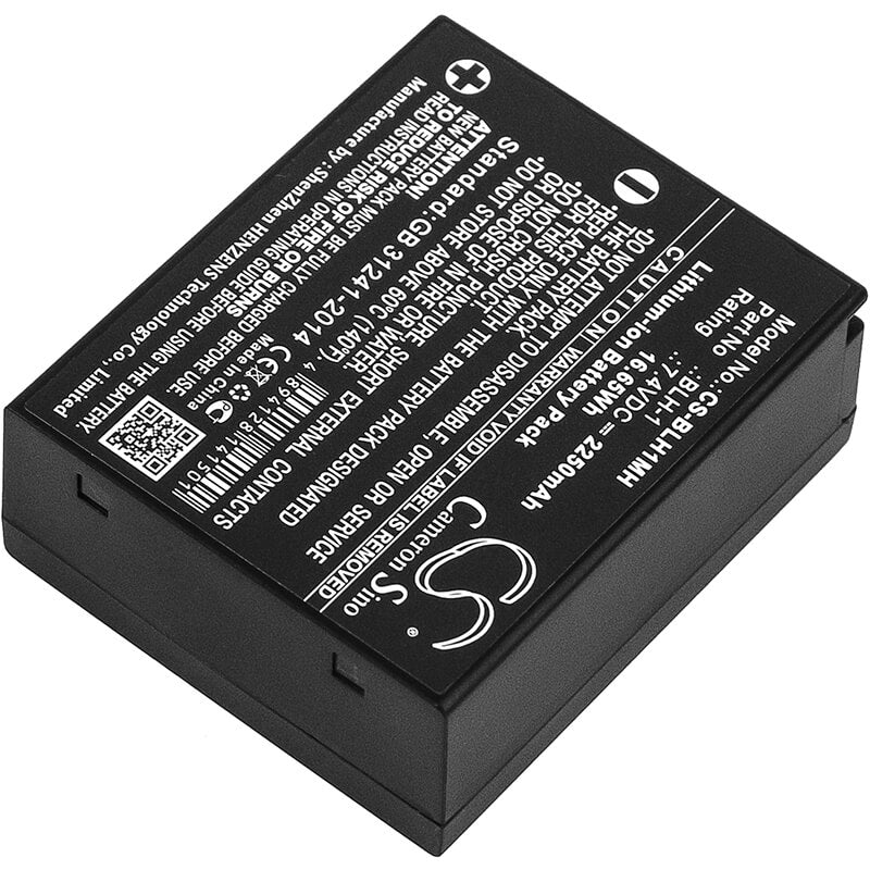 7.4V, 2250mAh, Li-ion Battery fits Olympus, E-m1, E-m1 Mark Ii, 16.65Wh